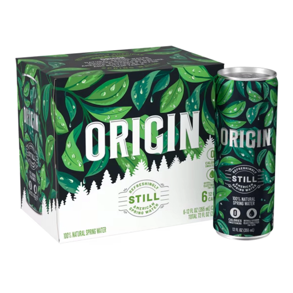 ORIGIN 100% Natural Spring Water | 12 ounce Cans, 24 Pack | ReadyRefresh