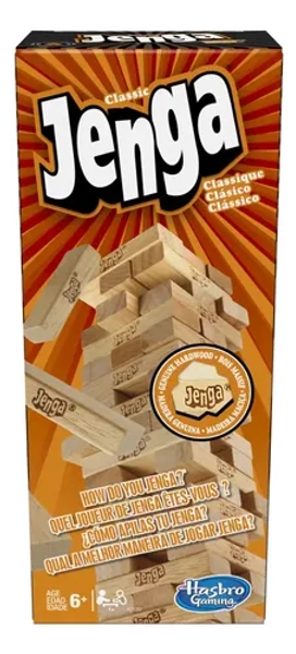 Jogo de Brinquedo Jenga Clássico - Conjunto com 54 Peças - A partir de 6 Anos