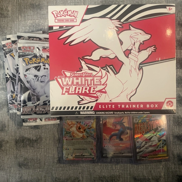 Pokemon Mystery box Packs Guaranteed and a chance for a Pokemon Etb white flair 