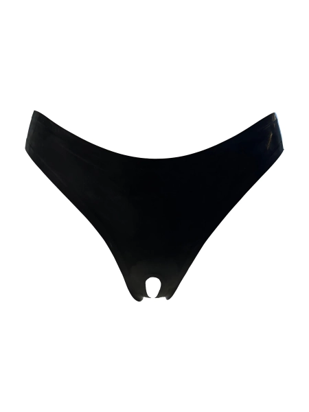 Latex Crotchless High Leg Panties