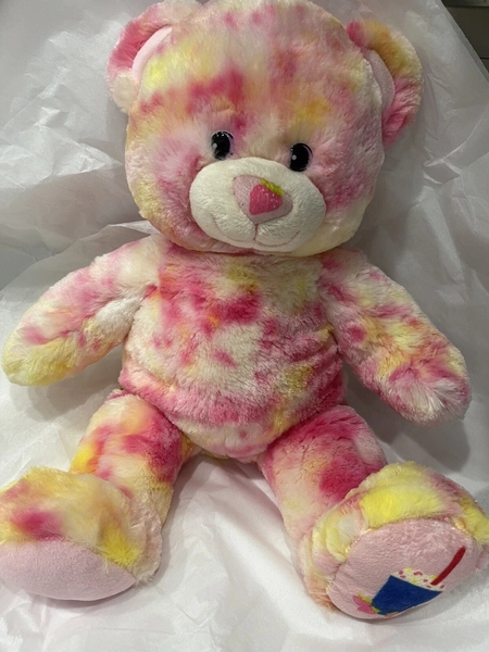 Build a Bear Strawberry Cheesecake Blizzard Plush Bear Pink White Yellow