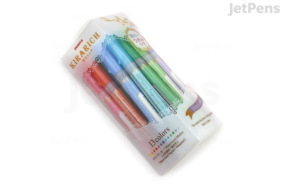 Zebra Kirarich Glitter Highlighter - 13 Color Set - Limited Edition