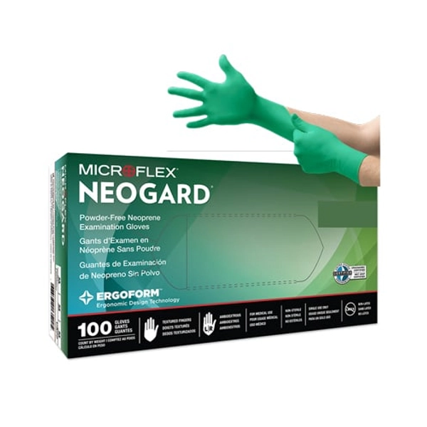 Microflex C520 NeoGard Neoprene Exam Gloves Extra Small Powder Free 100/Box