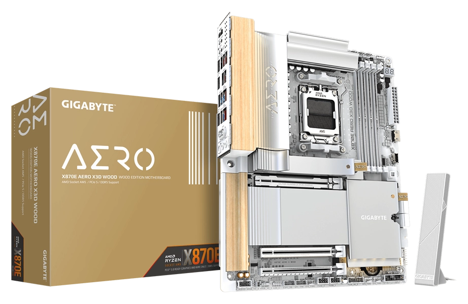 Gigabyte X870E AERO X3D WOOD Motherboard