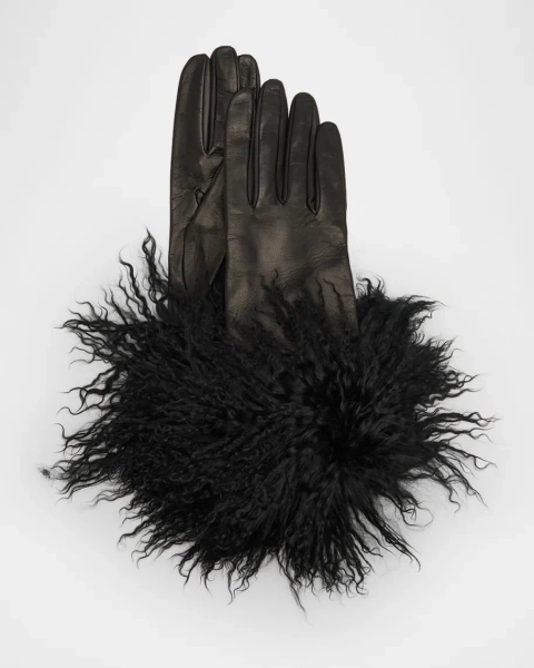 Veronique Mongolian Shearling Leather Gloves