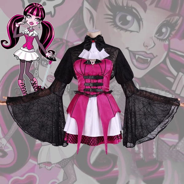 Disfraz de Anime Vampire Draculaura, traje de vestir corto de estilo gótico, ropa Y2K, uniforme de juego de rol para fiesta de Carnaval y Halloween - AliExpress 200000532