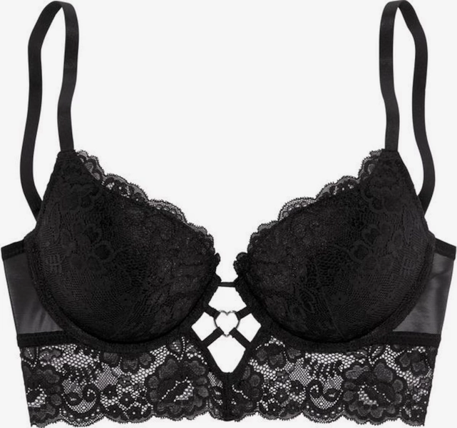 LASCANA Regular Bra (Black, 80 C)