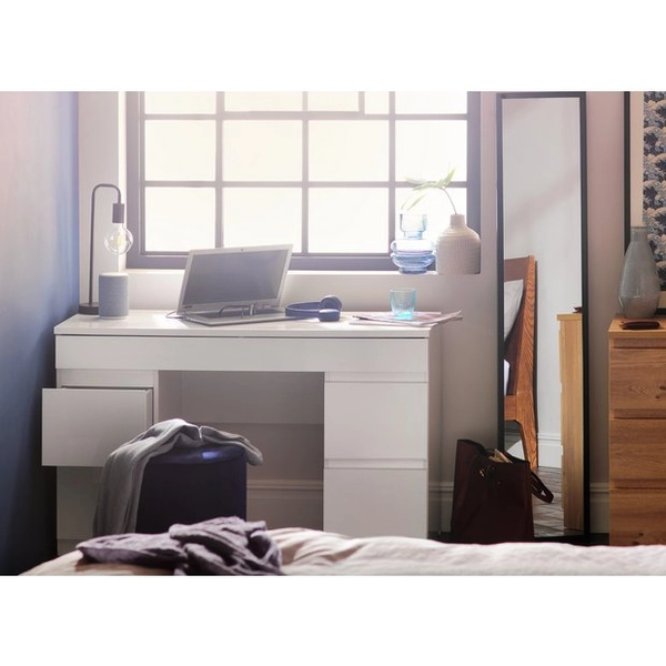 Buy Argos Home Jenson 5 Drawer Dressing Table Desk - White Gloss | Dressing tables | Argos