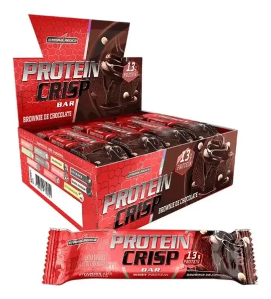 Protein Crisp Bar - (caixa C/ 12un De 45g) Integralmedica Sabor Brownie De Chocolate