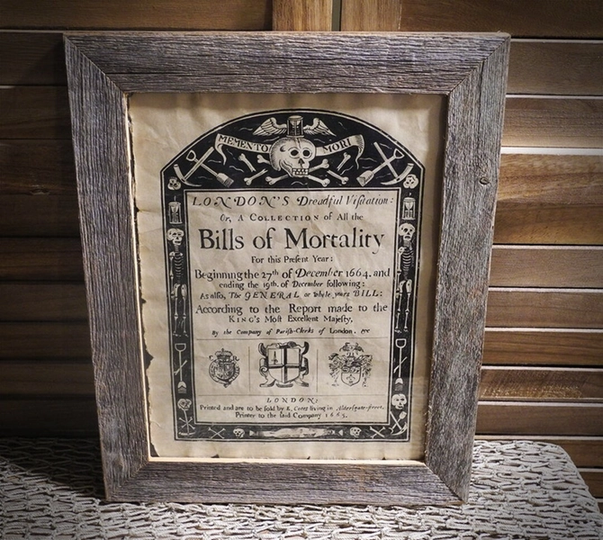 Plague Bills of Mortality Memento Mori Aged Document Frame Not Included - Etsy