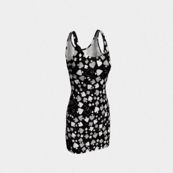 Drawn Spades BLK Bodycon Dress — Maison De Neige