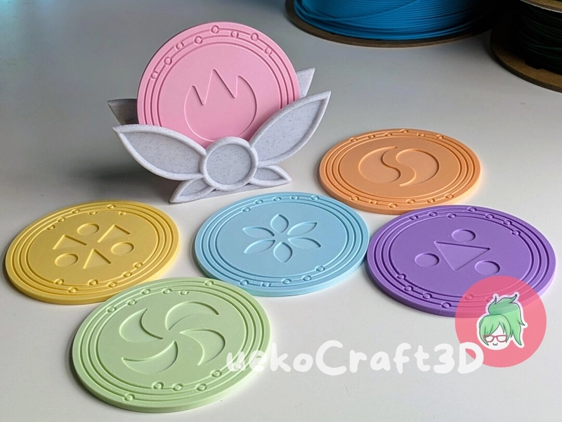 Pastel Zelda Medallion Coaster Set - Set of 6 - With Fairy Holder - 3D Printed - Etsy
