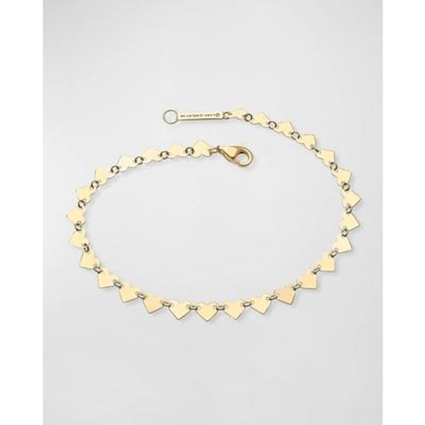 14K Gold Laser Heart Chain Bracelet