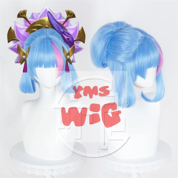 LOL Spirit Blossom Evelynn Cosplay Perruque pour Femme, 40cm de Long, Bleu Mixte, Rose, Cheveux Document, Halloween Heat Degré, Perruques Synthétiques - AliExpress 200000532
