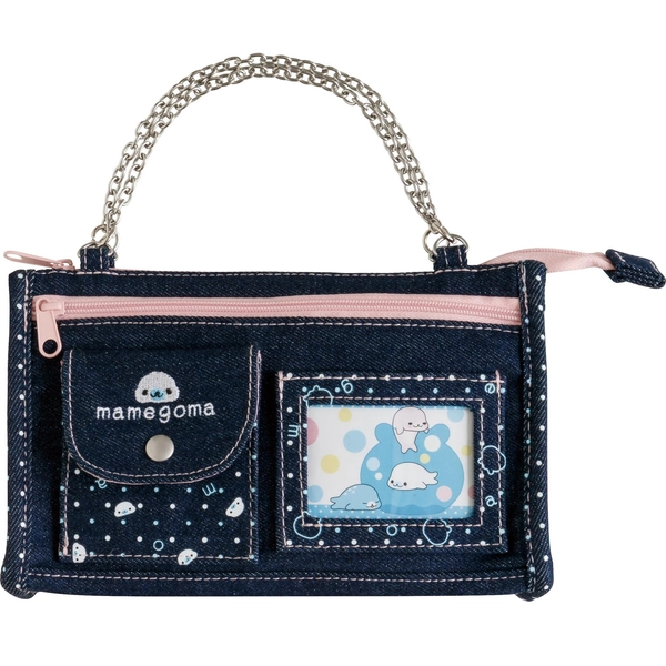 San-X Universe Pouch with chain - Mamegoma CA87104 H120×W190×D55m<wbr/>m