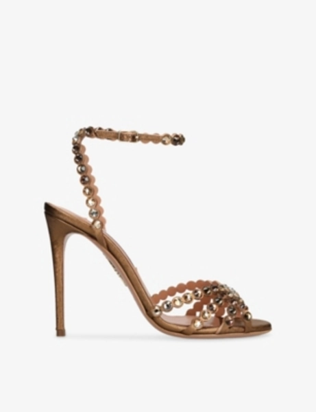 Tequila 105 Crystal-Embellished Leather Heeled Sandals - EUR 36 / 3 UK WOMEN