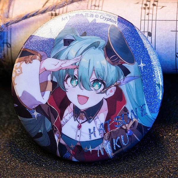 Official Miku Badge Glittering Hatsune Miku Tinplate Badge 58mm