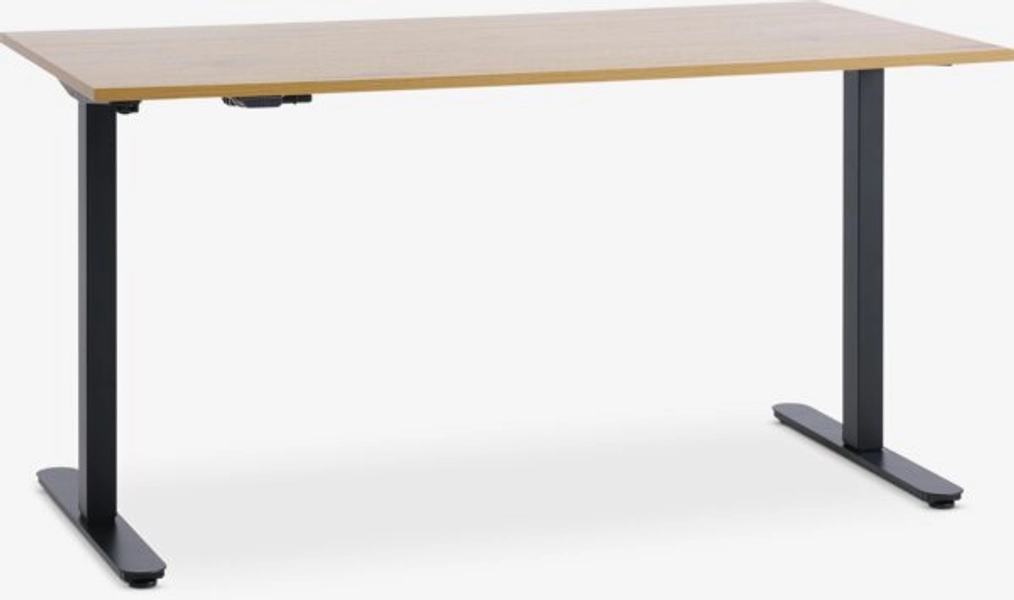 Bureau à hauteur réglable SVANEKE 70x140 couleur chêne/noir | JYSK