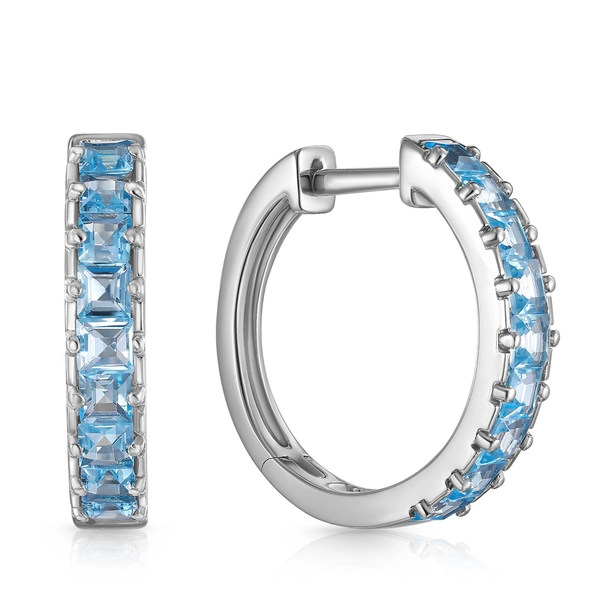 White Gold Earrings with Blue Topazes