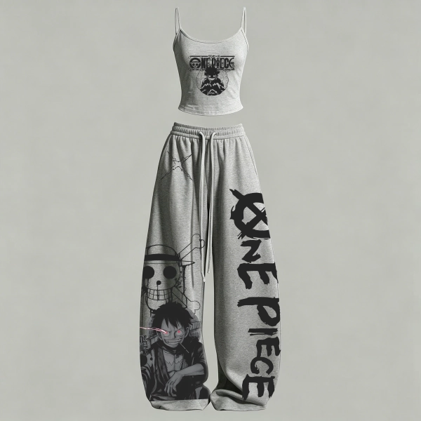 ONE PIECE & Elasticated Trousers Two-Piece Set