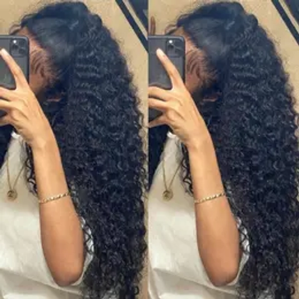 Bling Hair Deep Wave 13x6 Lace Front Human Hair Wig For Women 13x4 Curly HD Transparent Lace Frontal Wigs Wet and Wavy Pre Plucked Natural Hairline