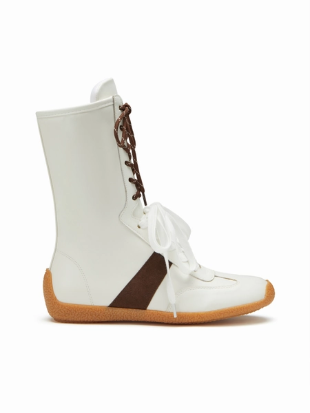 TWO-TONE LACE-UP BOXING BOOTS