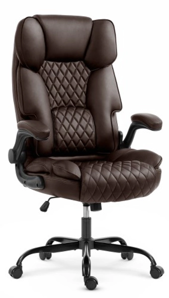 Fotel biurowy obrotowy Hell's Chair HC- 1033 Brown Brązowy Ekoskóra