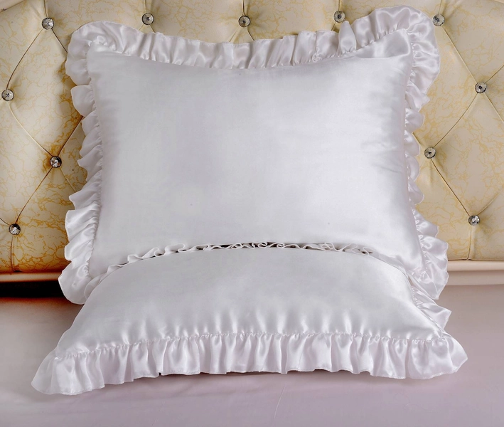 40mm 100% Mulberry Silk Ruffled Pillowcase Pillow Case Cover Shams