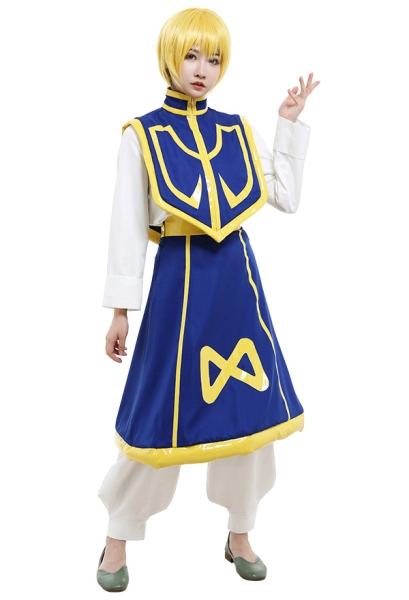 Hunter Kurapika Long Sleeves Suit Cosplay Costume Outfit with Cloak and Outer Skirt