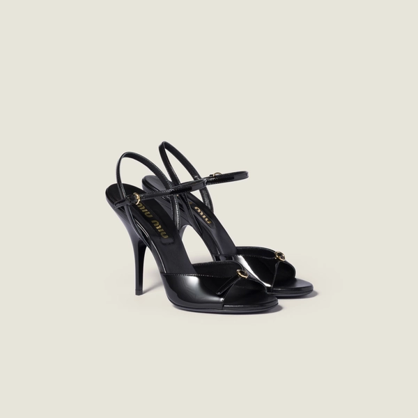 Miu Miu Patent leather sandals with buckles