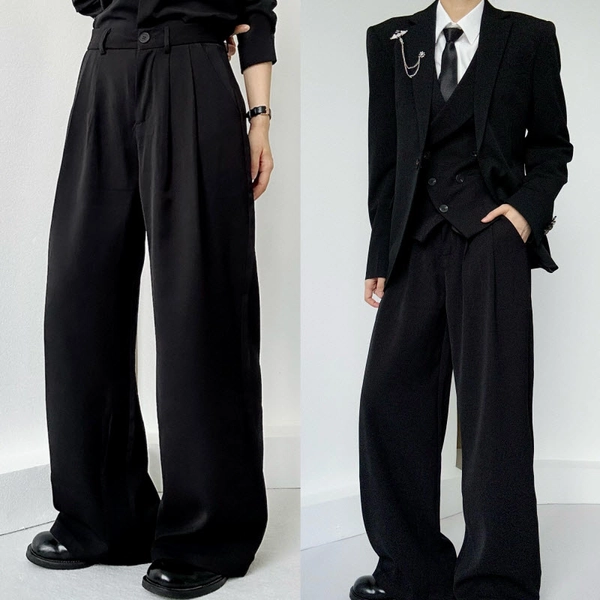 ASAE Le style Minimalist Style Drape Ouji Wide-leg Trousers