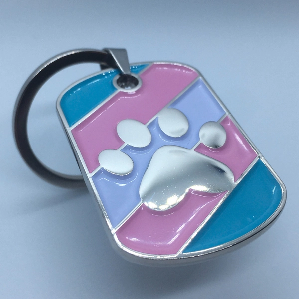 Transgender Paw Keyring