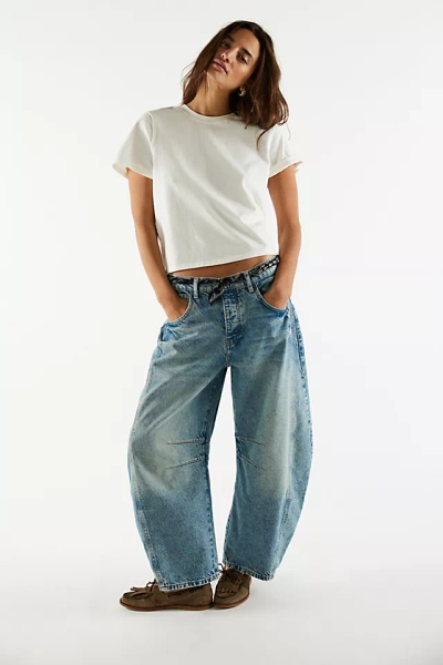 We The Free Good Luck Mid-Rise Barrel Jeans