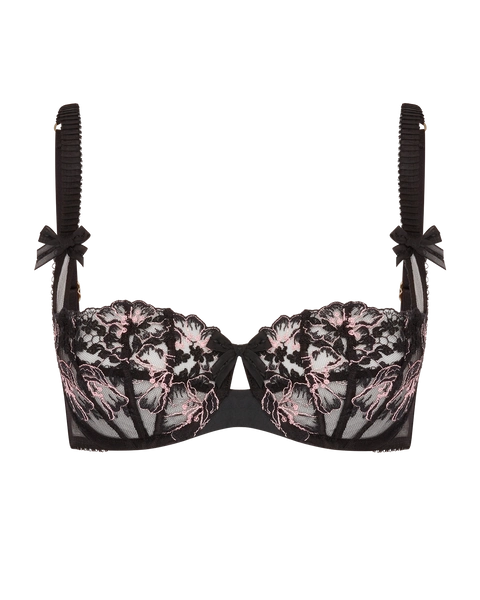 Lana Balcony Non Padded Bra in Black/Pink | By Agent Provocateur