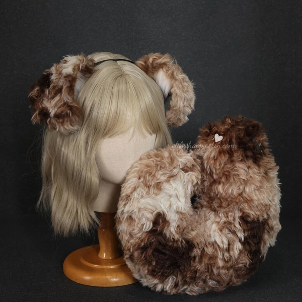 Faux Fur Dog Ears Headband & Tail: Halloween Cosplay Costume - Etsy