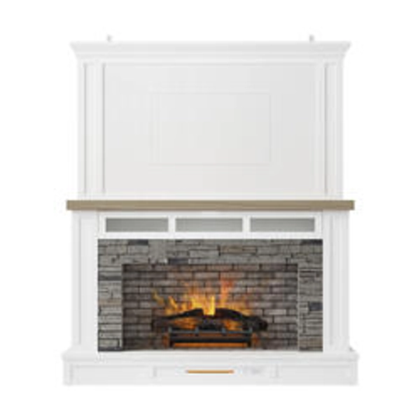 Greentouch® Cloquet 70" White Wall Electric Fireplace Entertainment Center