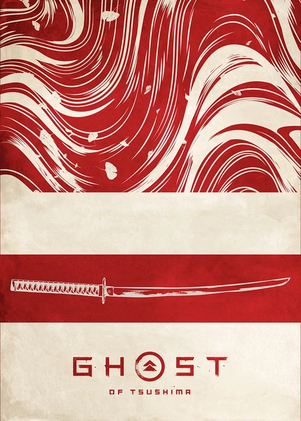 'Katana and Ginkgo: Tsushima's Spirit' Poster, picture, metal print, paint by Ghost of Tsushima | Displate