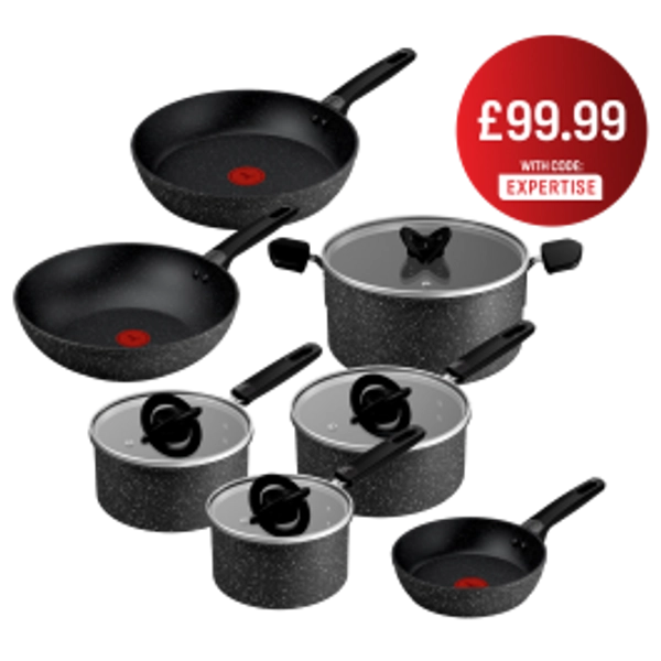 Tefal Expertise Plus G858S744 Induction Non-Stick 7 Piece Pots & Pan Set - Black