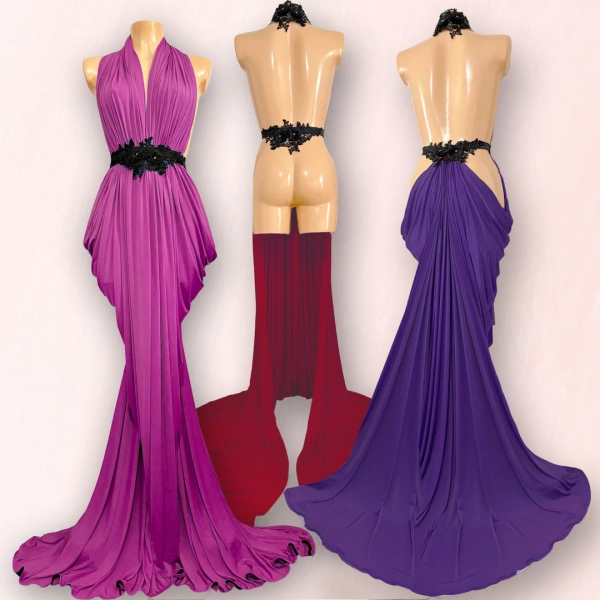 Aphrodite Vintage Style Draped Striptease Gown With Fishtail Train for Burlesque, Bellydance, Showgirls. - Etsy UK