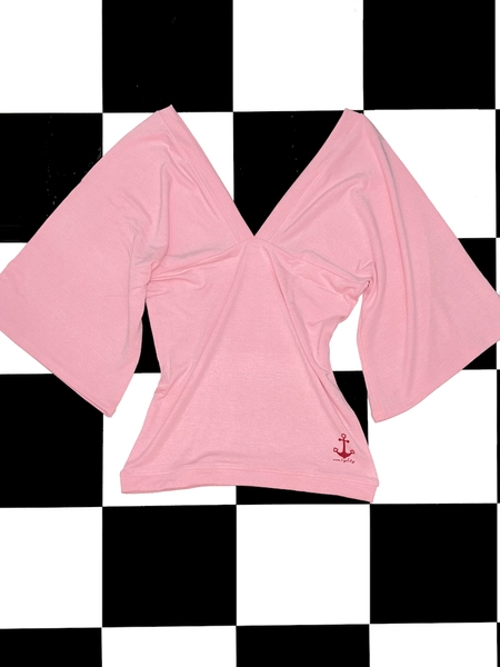 SWEET LORD O'MIGHTY! BUTTERFLY SLEEVED V NECK IN PINK