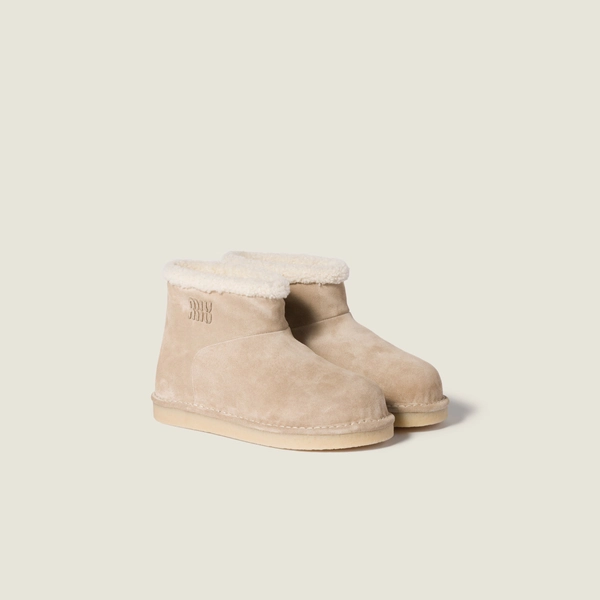 Suede and shearling booties