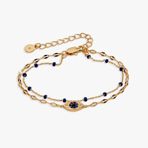 Festival 2 strand Evil eye bracelet