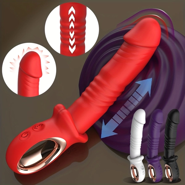 Impact Dildo Vibrator 2-in-1 Adult Toy for Women, 10 Modes G-Spot Massager with Rechargeable 900mAh Battery, Couples Sex Toy
