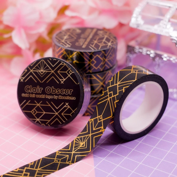 Art Deco Clair Obscur - gold foil washi tape - decorative tape for bullet journals and planners, stationery, videogame deco tape, metallic