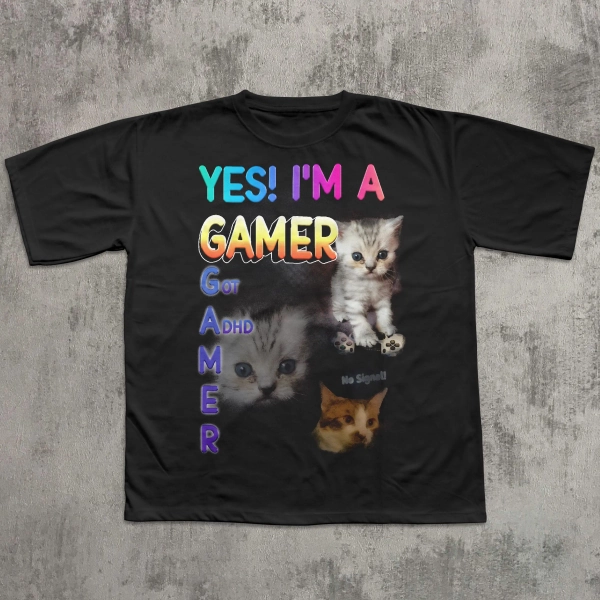 YES Im a Gamer Cat T-shirt