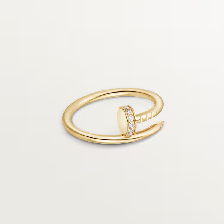 Juste un Clou ring, small model, diamonds yellow gold size 51mm