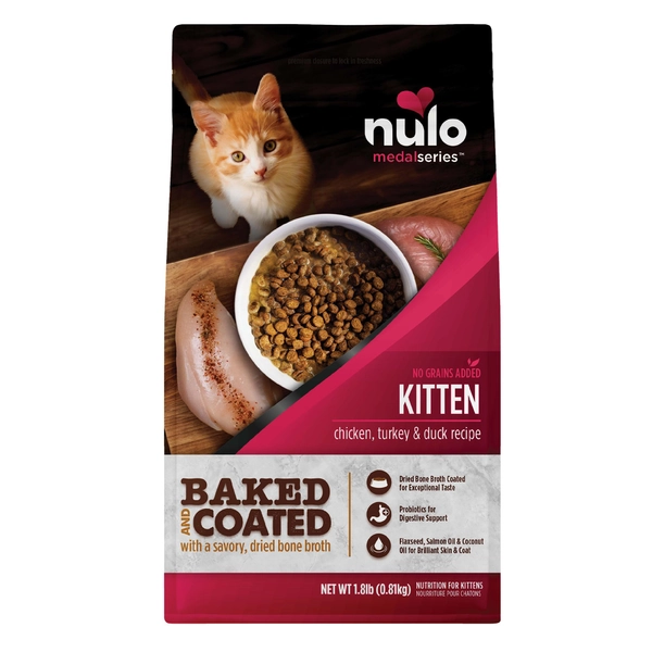 Nulo Baked and Coated Kitten Food - Grain Free, Chicken, Turkey & Duck