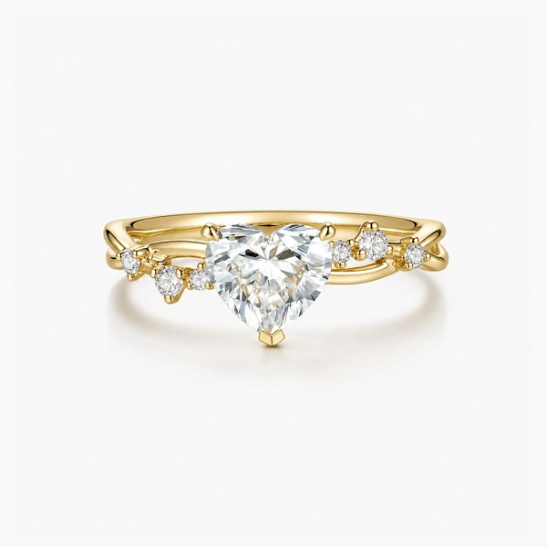 Romantic Heart Twisted Zirconia Promise Ring