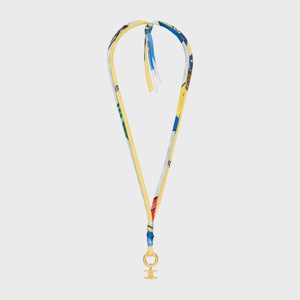 CELINE CHARMS CORDON NECKLACE IN SILK AND BRASS WITH GOLD FINISH - | CELINE