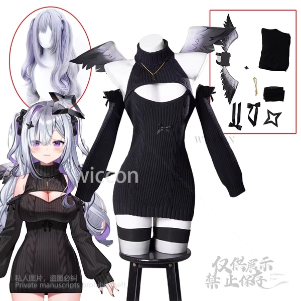 Kanata Amane Sexy Cosplay Kostüm Hololivee Holo Vtuber Frauen Sexy Pullover Schaukeln Perücken Mädchen Halloween Dessous Party Angepasst - AliExpress 